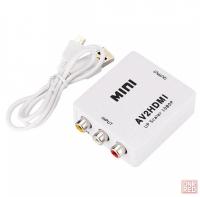 Конвертер белый AV(RCA)-HDMI UP Scaler 1080p AV2HDMI