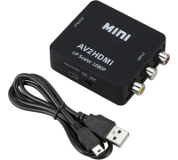 Конвертер черный AV(RCA)-HDMI UP Scaler 1080p Black-CONV