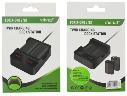 Набор зарядная станция + 2 аккумулятора 1400mAh для Xbox One/Series S/X (SND-460)